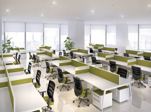 open plan benching workstation modern cubicles collaborative office furniture