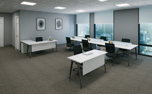 open plan workstations white laminate 