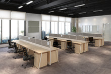 Load image into Gallery viewer, open plan workstations natural finish laminate modern benching