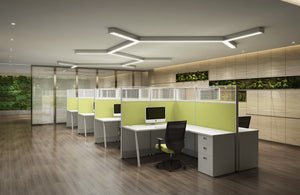 workstations L shape cubicles modern office ergonomic computer chairs