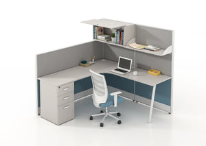 manager office cubicle modular overhead storage modern desk