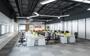 open plan workstations white laminate collaboration space modern office furniture