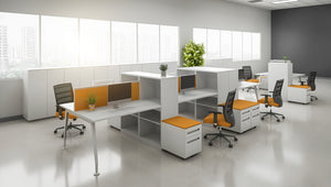 collaborative office space ergonomic height adjustable task chairs