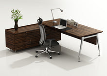 Load image into Gallery viewer, MDS private office L shape desk storage credenza modern metal leg